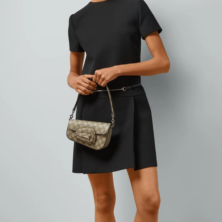  Túi Nữ Gucci Horsebit 1955 Asymmetrical 'Beige' 