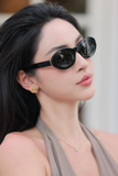  Kính Nữ Saint Laurent Oval Sunglasses 'Black' 