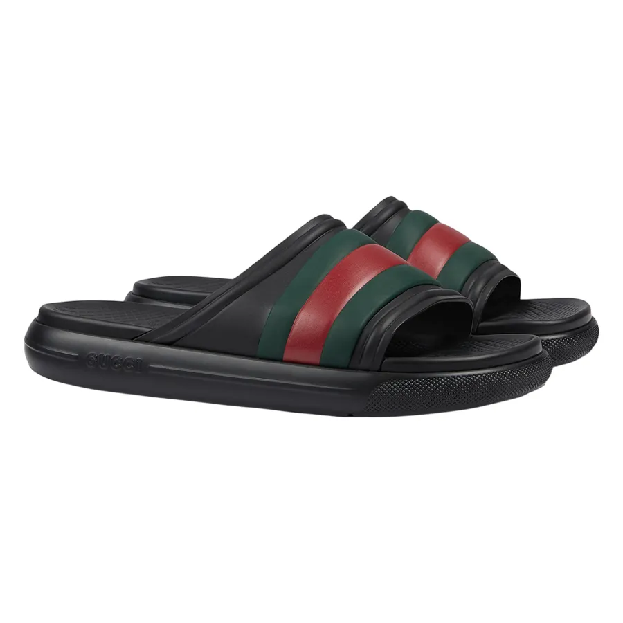 Dép Nam Gucci Web Slide Sandal 'Black' 