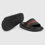  Dép Nam Gucci Web Slide Sandal 'Black' 