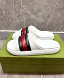  Dép Nam Gucci Ace Web Striped Rubber 'White' 