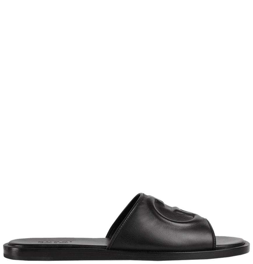  Dép Nam Gucci Slide Sandal Interlocking G 'Black' 