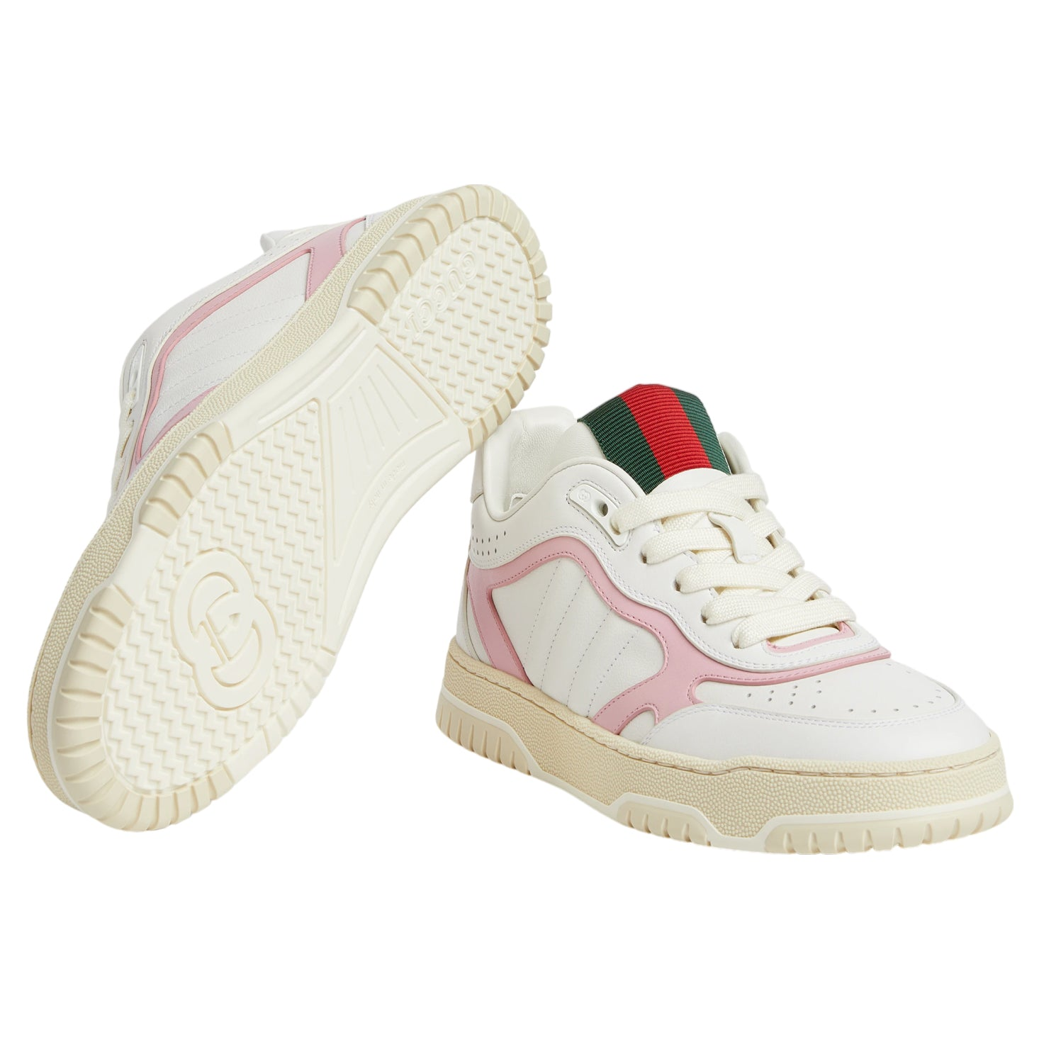  Giày Nữ Gucci Re-Web Sneakers 'White Pink' 