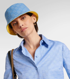  Mũ Nữ Gucci GG Canvas Bucket Hat 'Blue Yellow' 