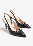  Giày Nữ Gucci Horsebit Slingback Pumps 'Black' 