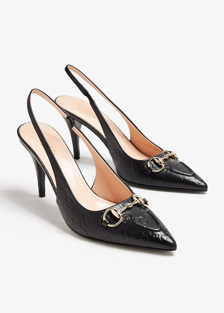  Giày Nữ Gucci Horsebit Slingback Pumps 'Black' 