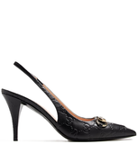  Giày Nữ Gucci Horsebit Slingback Pumps 'Black' 