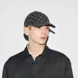 Mũ Gucci Flannel Baseball Cap 'Black' ‎ 