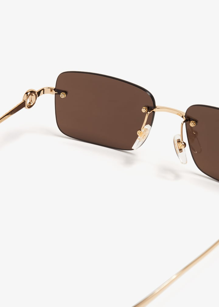  Kính Gucci Rectangular Frame Sunglasses 'Brown' 