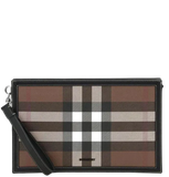  Túi Nam Burberry Check Leather Zip Pouch 'Multicolor' 