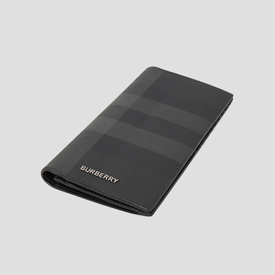  Ví Nam Burberry Murphy Check Long Wallet 'Black' 