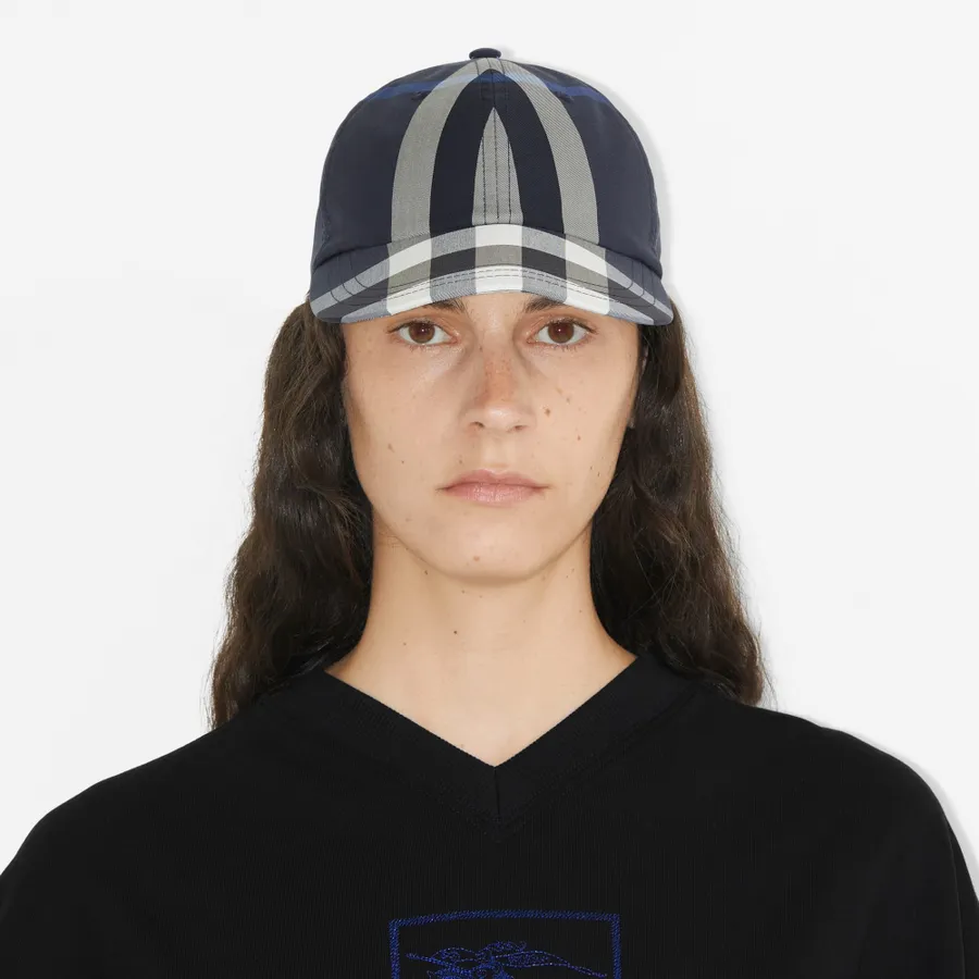  Mũ Nam Burberry Embroidery Logo Check 'Blue' 