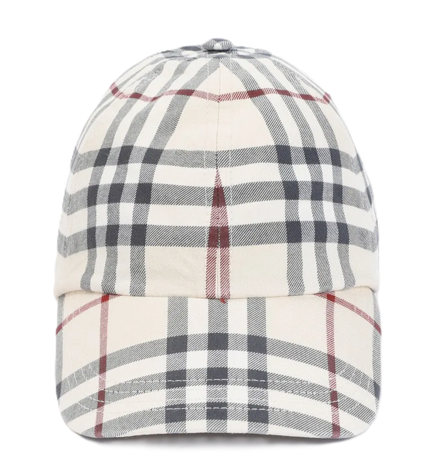  Mũ Burberry Stone Check Baseball 'White' 