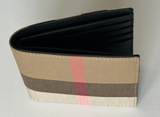  Ví Nam Burberry Bi-fold Check Canvas 'Beige' 