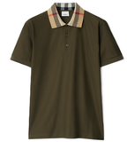  Áo Nam Burberry Check Collar Cotton 'Loch' 