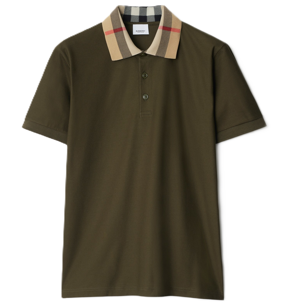  Áo Nam Burberry Check Collar Cotton 'Loch' 