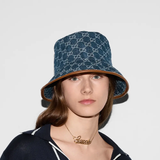  Mũ Nữ Gucci GG Denim Bucket Hat 'Denim' 