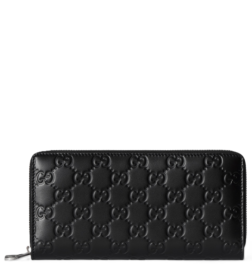  Ví Nữ Gucci Emblem Zip Around  'Black' 