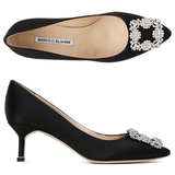  Giày Nữ Manolo Blahnik Velvet Jewel Buckle Pumps 'Black' 