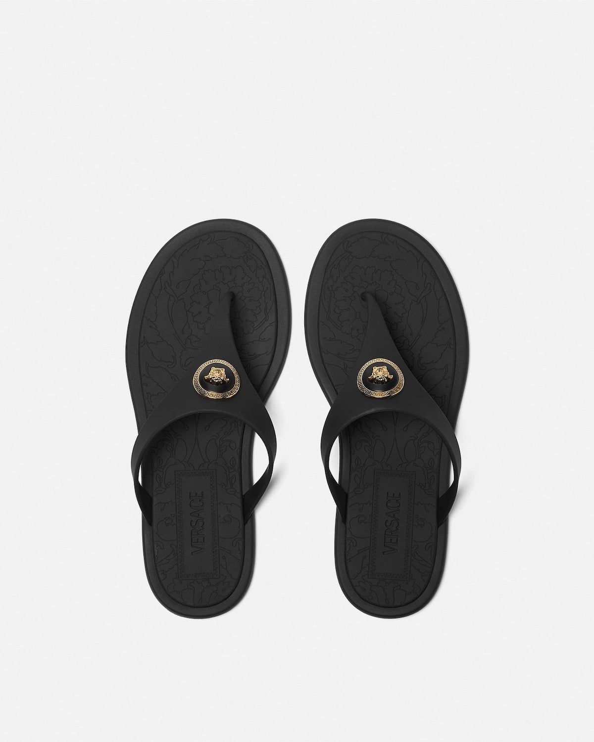  Dép Nữ Versace Alia Rubber Flat Sandals 'Black' 