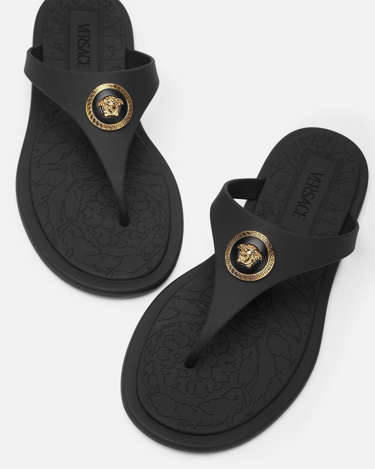  Dép Nữ Versace Alia Rubber Flat Sandals 'Black' 