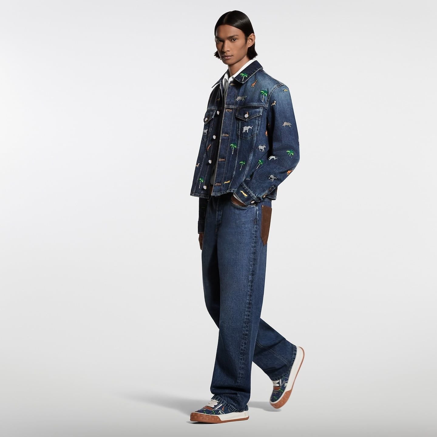  Giày Nam Louis Vuitton x The Darjeeling Tilted Trainers 'Navy' 