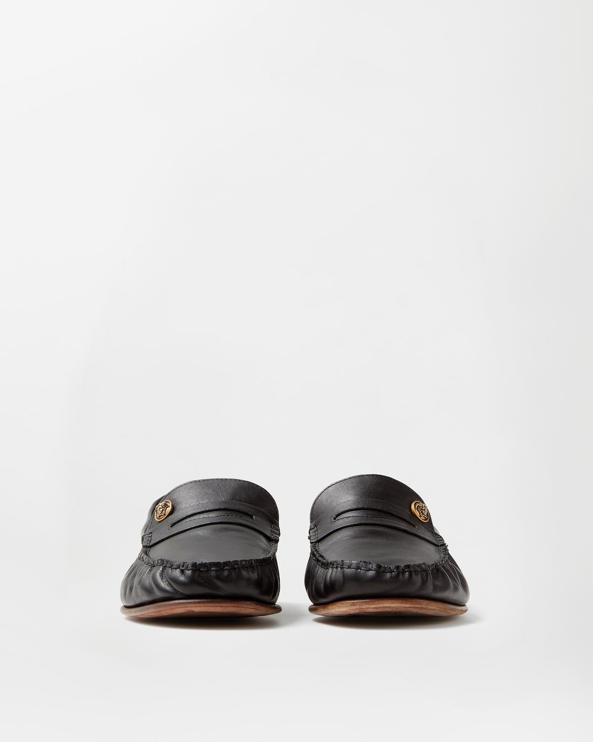  Giày Nam Versace Guanto Leather Loafers 'Black' 