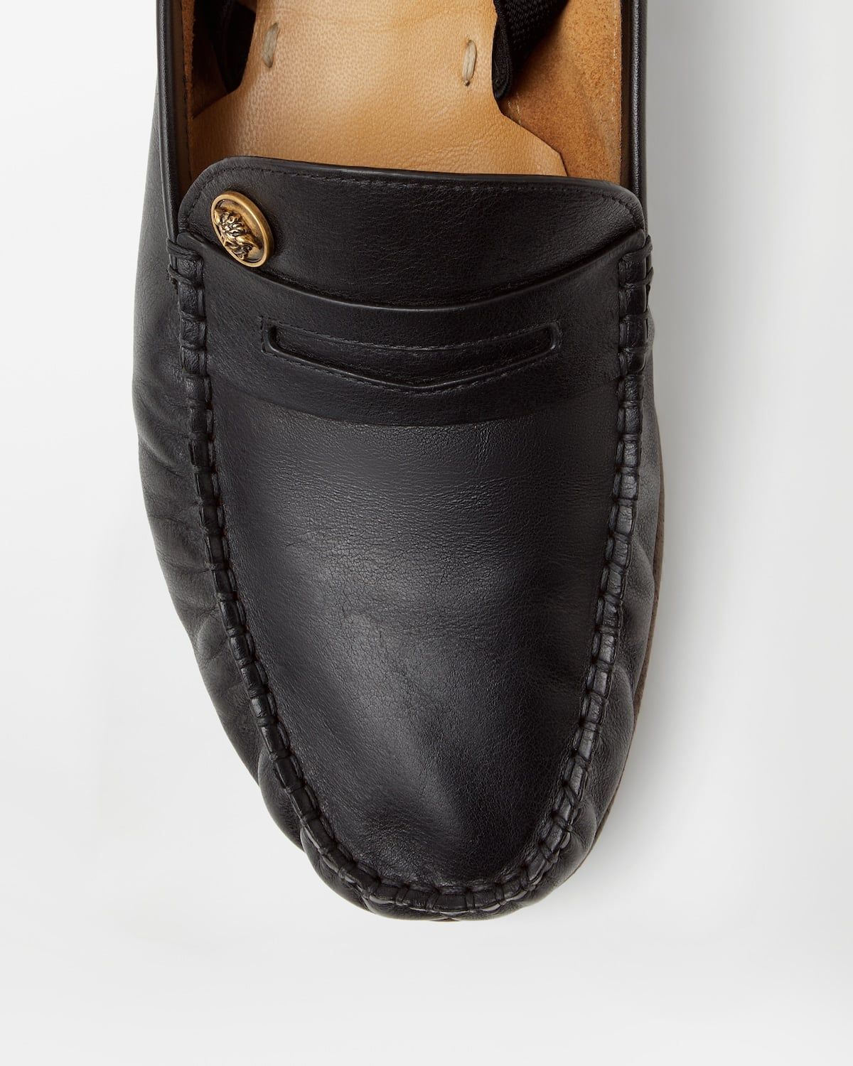  Giày Nam Versace Guanto Leather Loafers 'Black' 