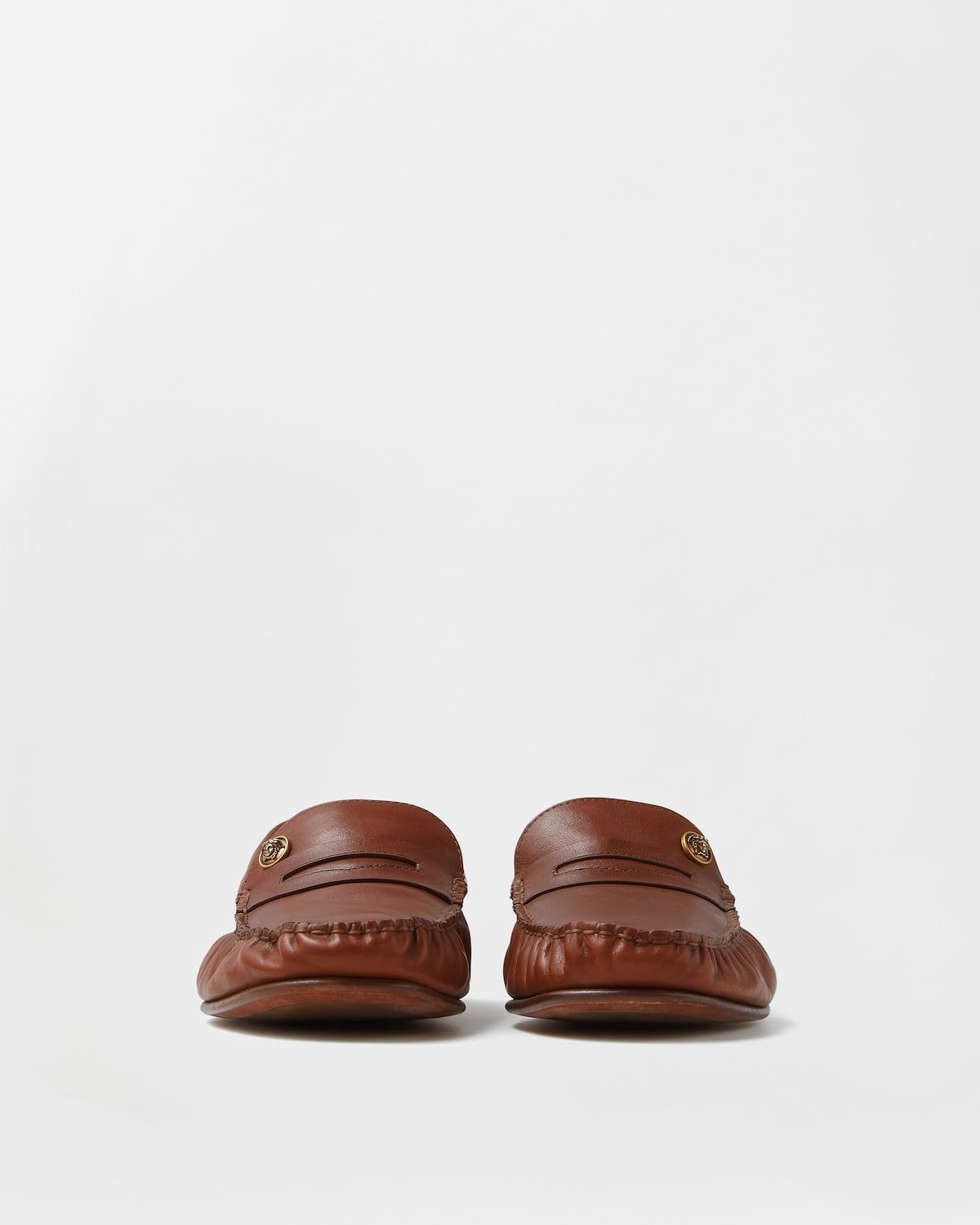  Giày Nam Versace Guanto Leather Loafers 'Brown' 