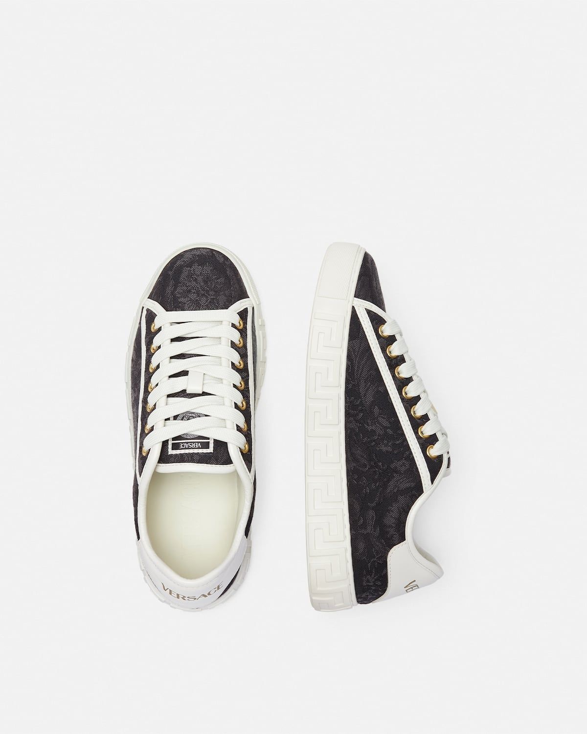  Giày Nữ Versace Greca Jacquard Trainers 'Black' 