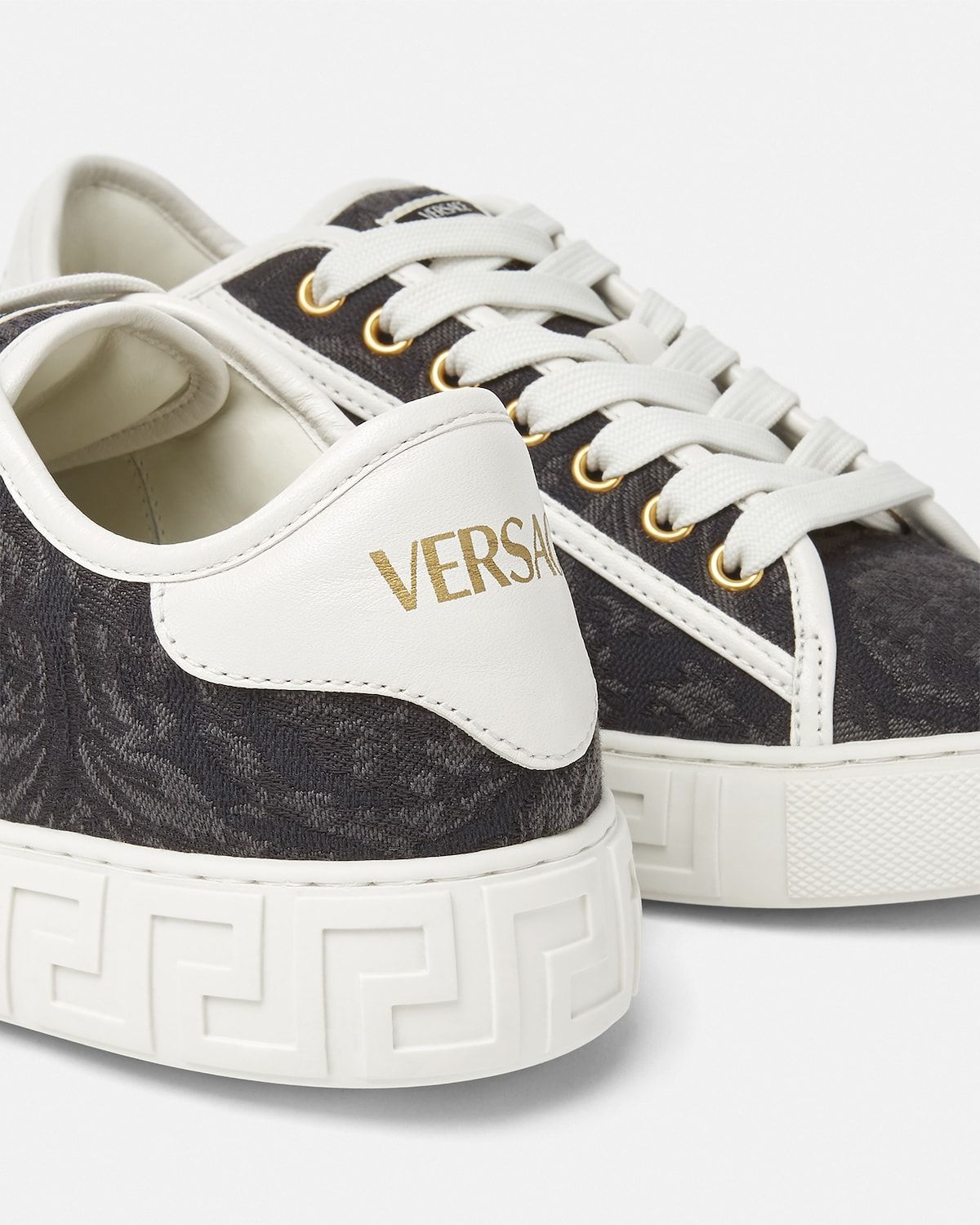 Giày Nữ Versace Greca Jacquard Trainers 'Black' 