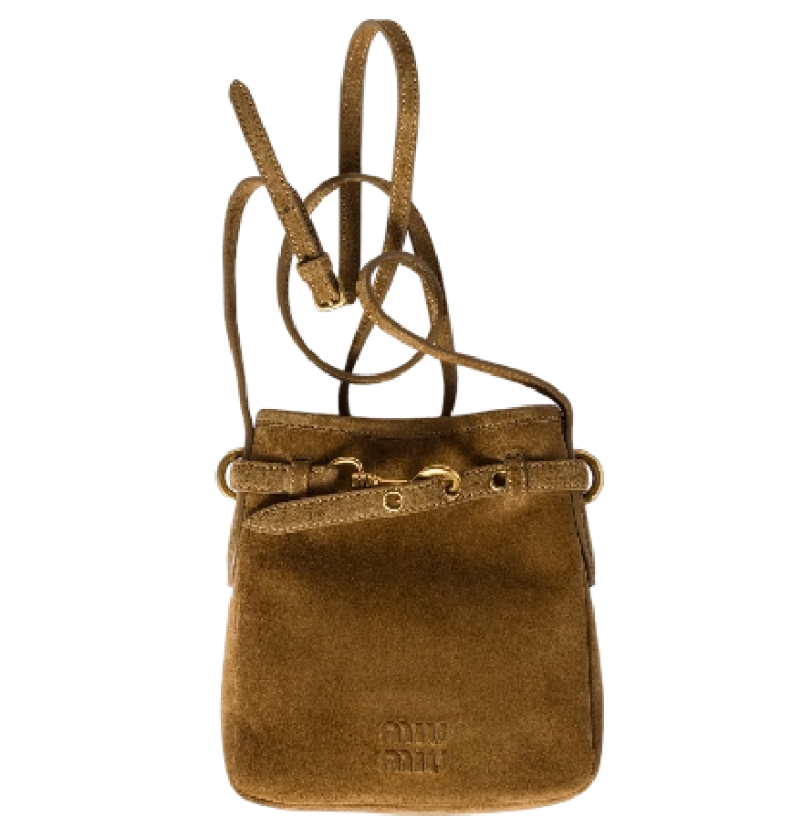  Túi Nữ Miu Miu Suede Pouch 'Olive Green' 