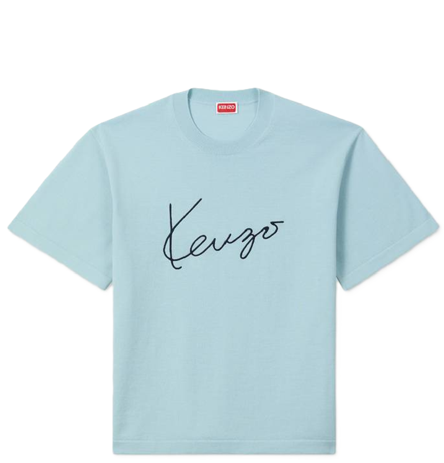  Áo Kenzo Signature' Embroidered T-shirt 'Blue' 