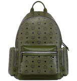  Balo MCM Stark Backpack in Visetos 'Khaki Moss' 