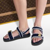  Dép Nữ Louis Vuitton LV Sunset Comfort Sandals 'Navy' 