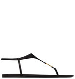 Dép Nữ Saint Laurent Cassandra Sandals 'Black' 