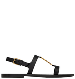  Dép Nữ Saint Laurent Cassandra Sandals 'Black' 
