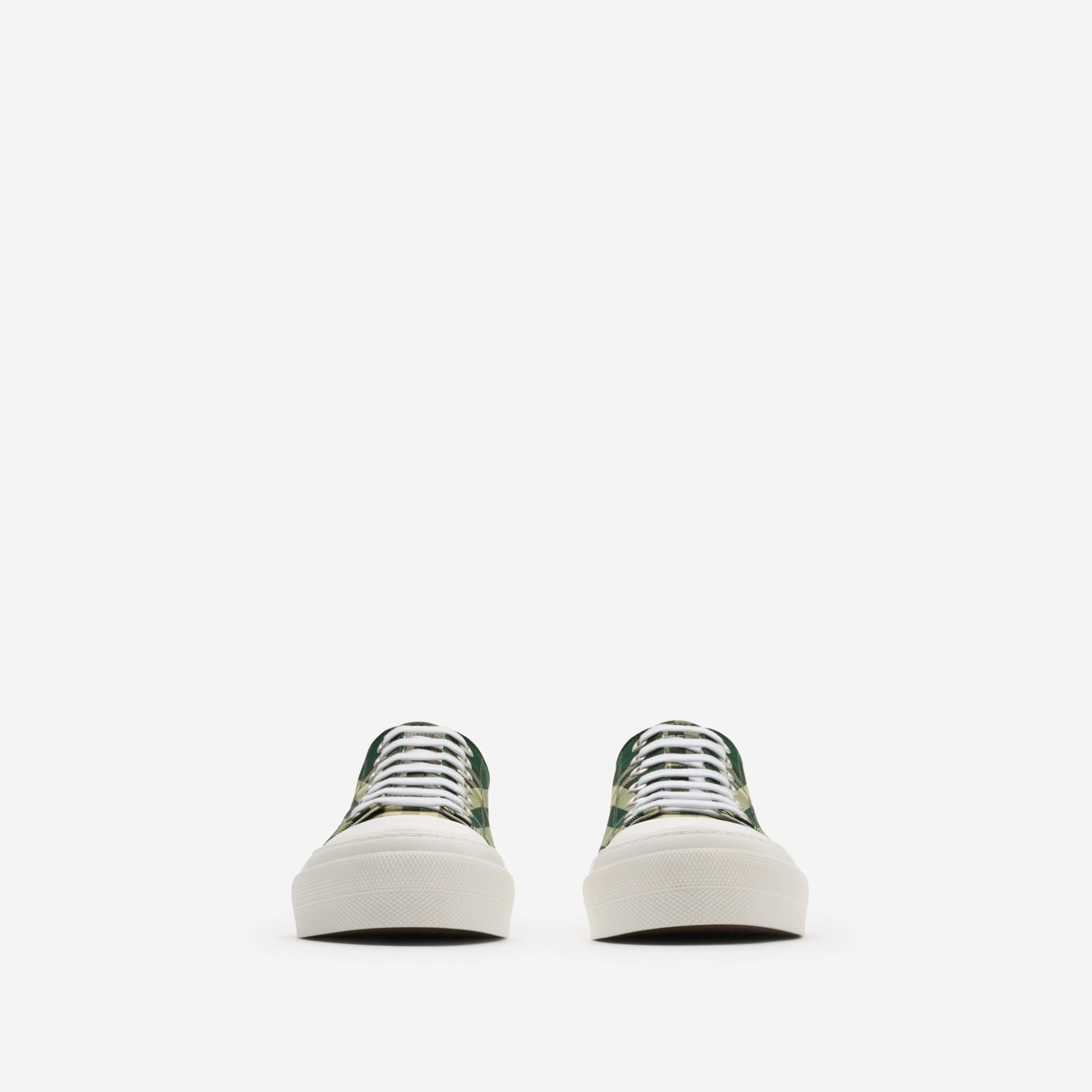  Giày Nam Burberry Check Nylon Blend Sneakers 'Leaf' 