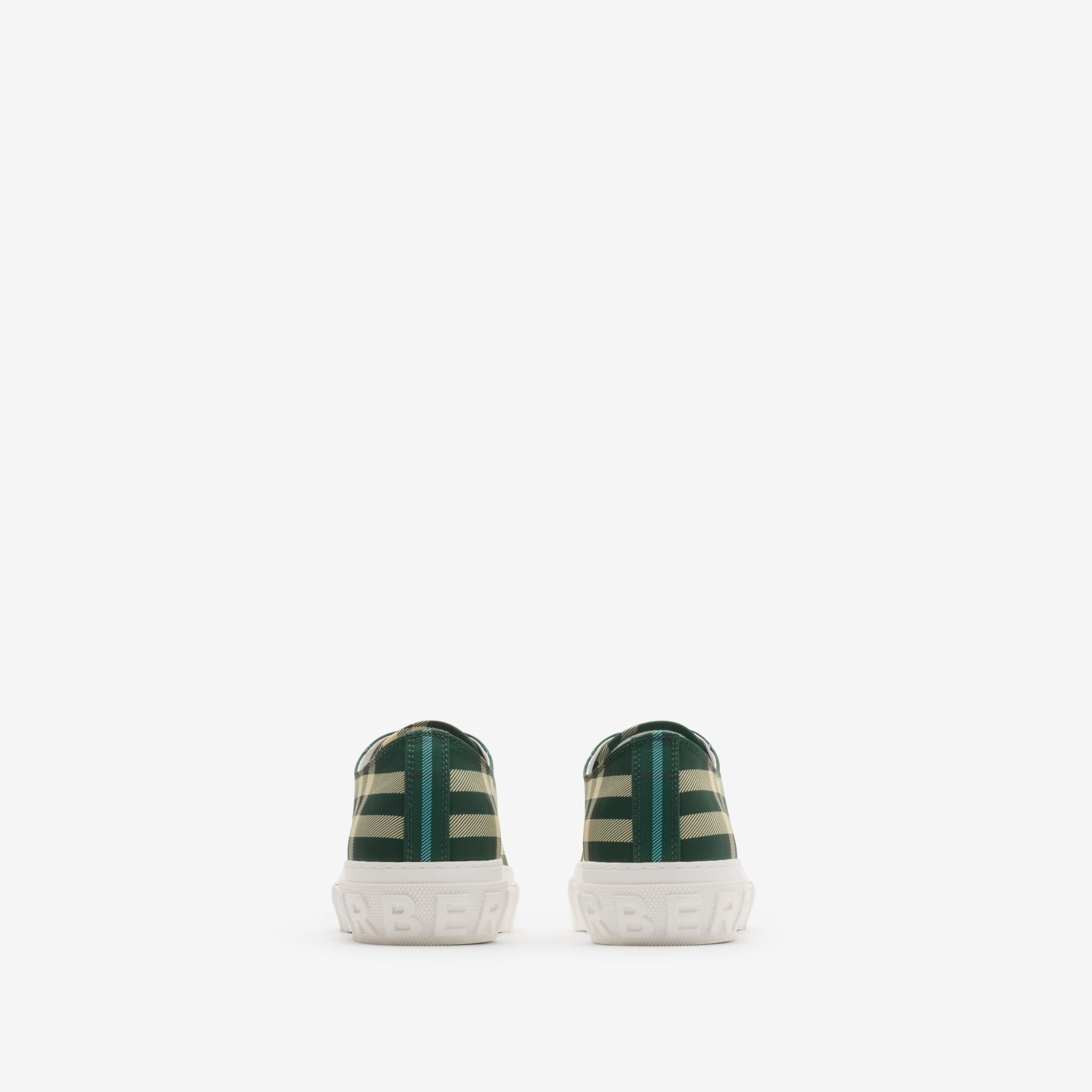  Giày Nam Burberry Check Nylon Blend Sneakers 'Leaf' 