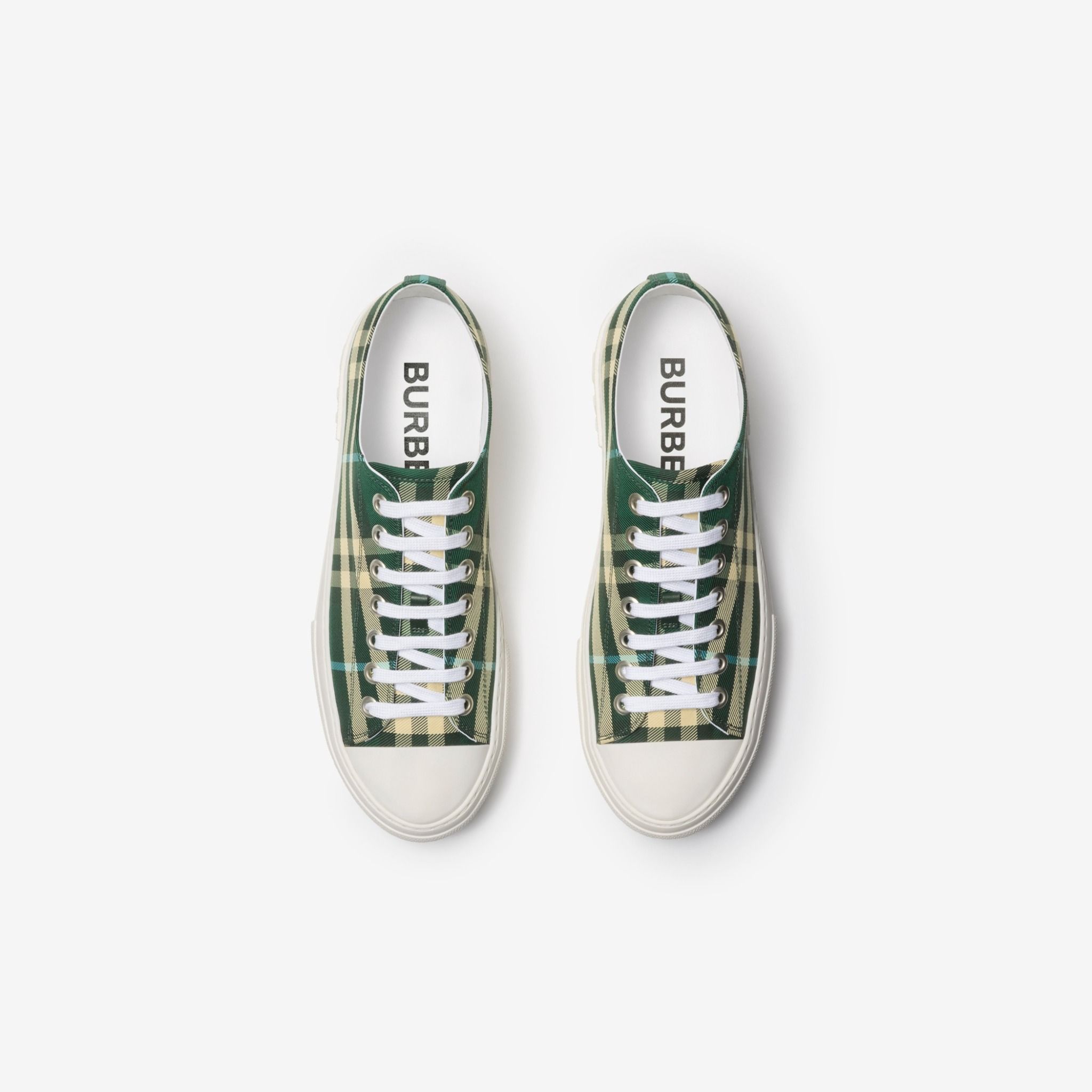  Giày Nam Burberry Check Nylon Blend Sneakers 'Leaf' 