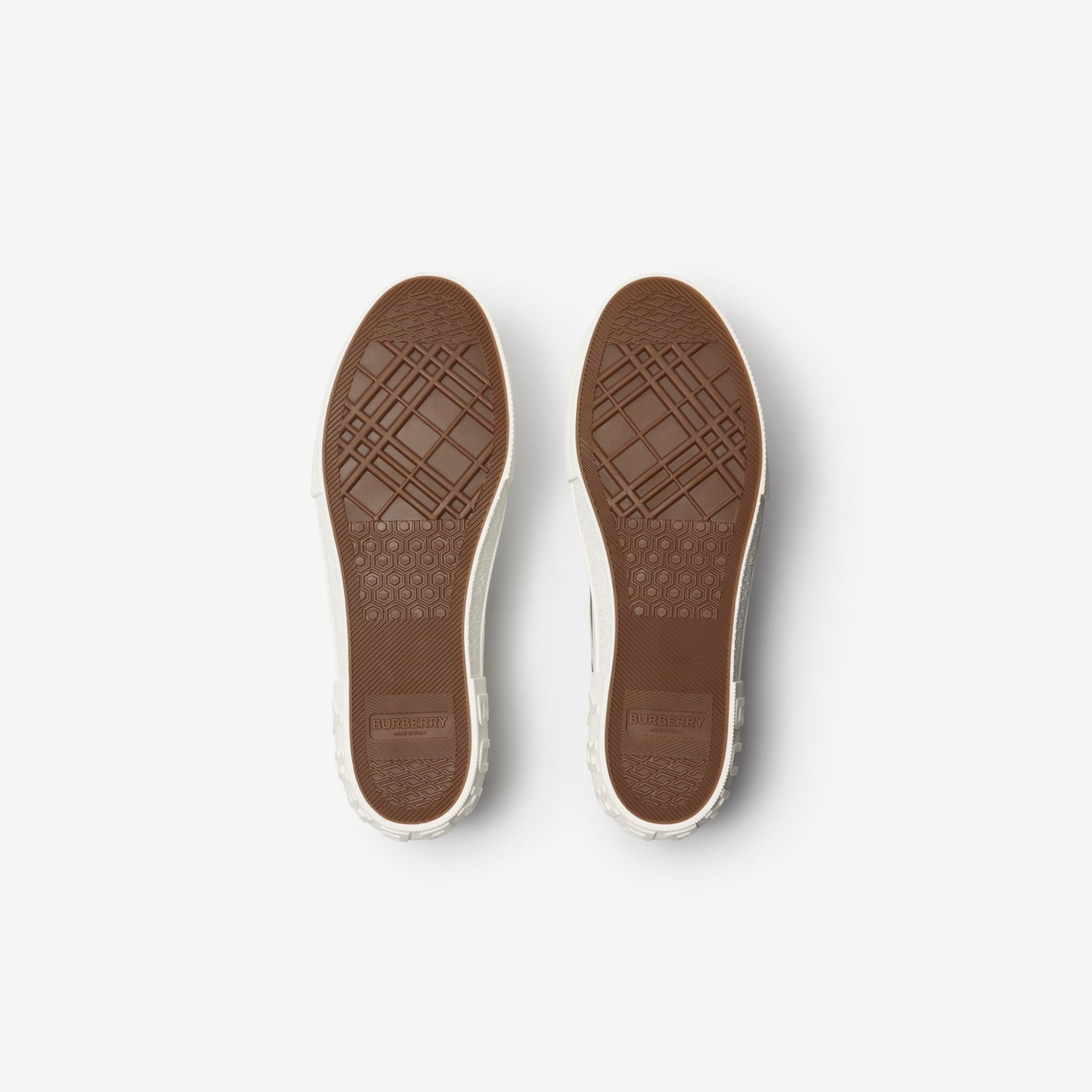  Giày Nam Burberry Check Nylon Blend Sneakers 'Leaf' 