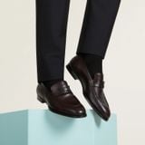  Giày Nam Hermes Honoré Moccasin 'Ebony Brown' 