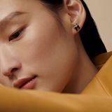  Khuyên Tai Nữ Hermes Mini Pop H 'Noir Palladium' 