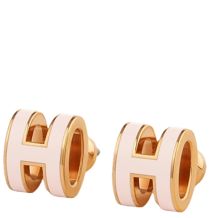  Khuyên Tai Nữ Hermes Mini Pop H 'Rose Dragée Gold' 
