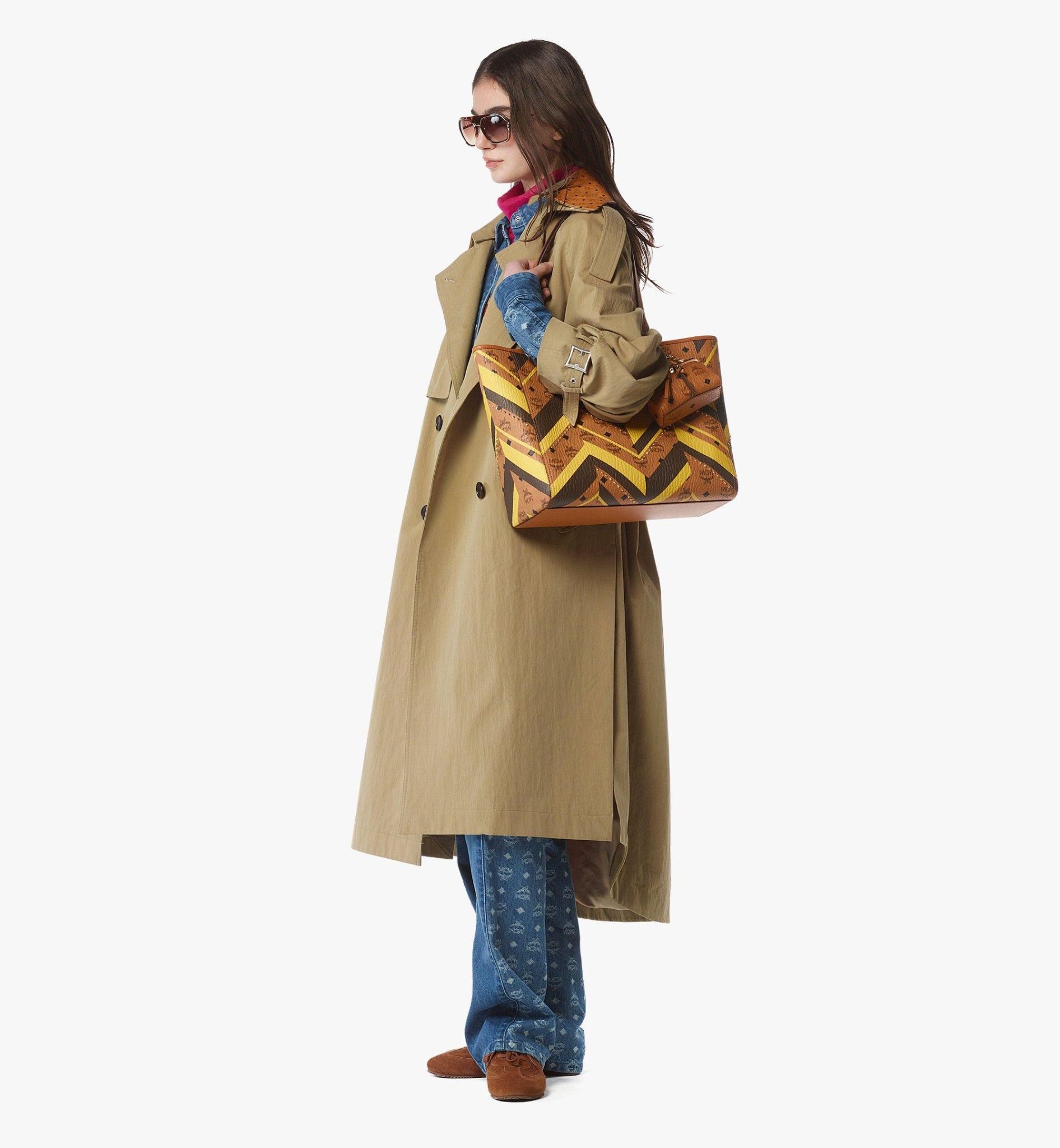  Túi MCM Studded Toni Top-Zip Shopper 'Cognac' 