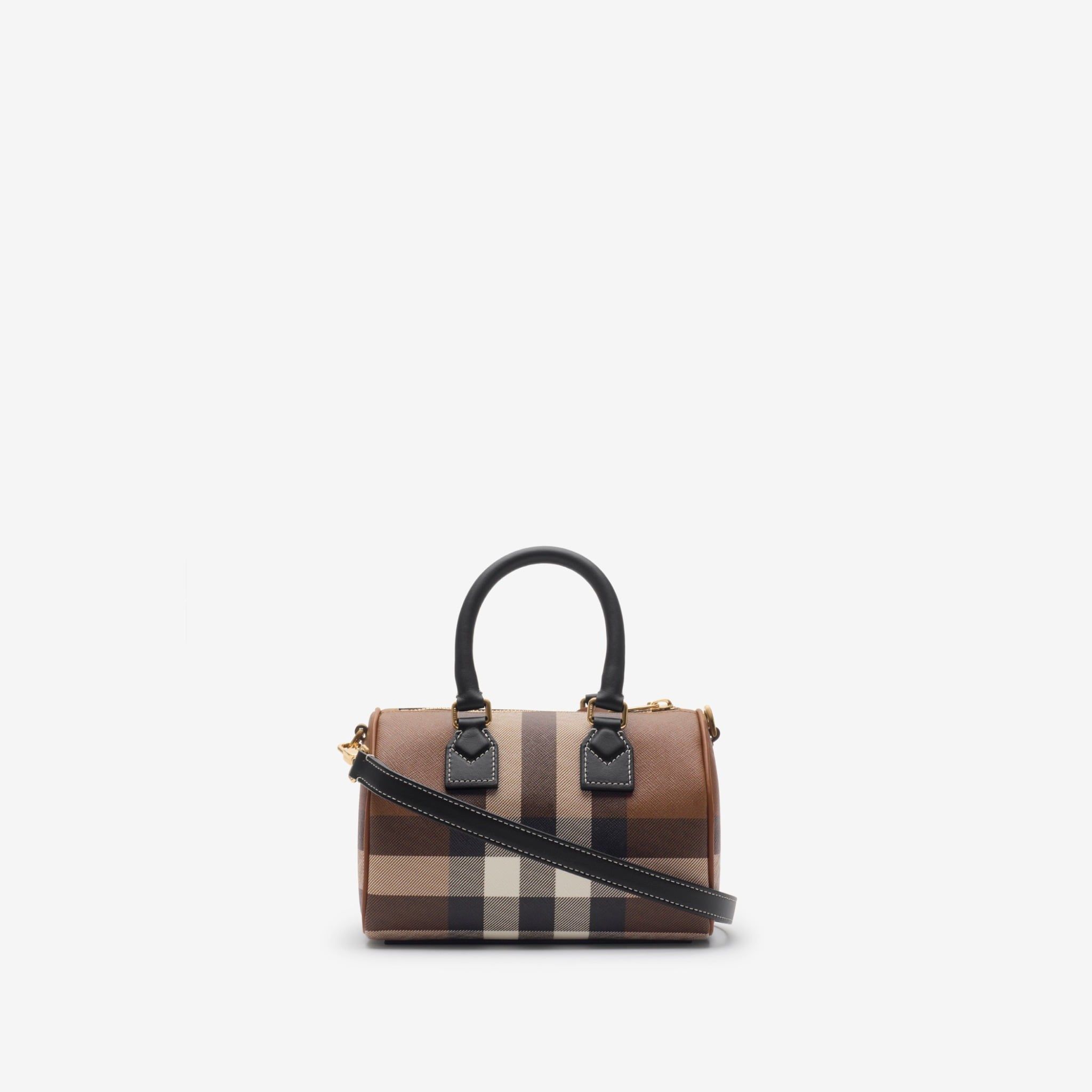  Túi Nữ Burberry Mini Check Bowling Bag 'Dark Brown' 