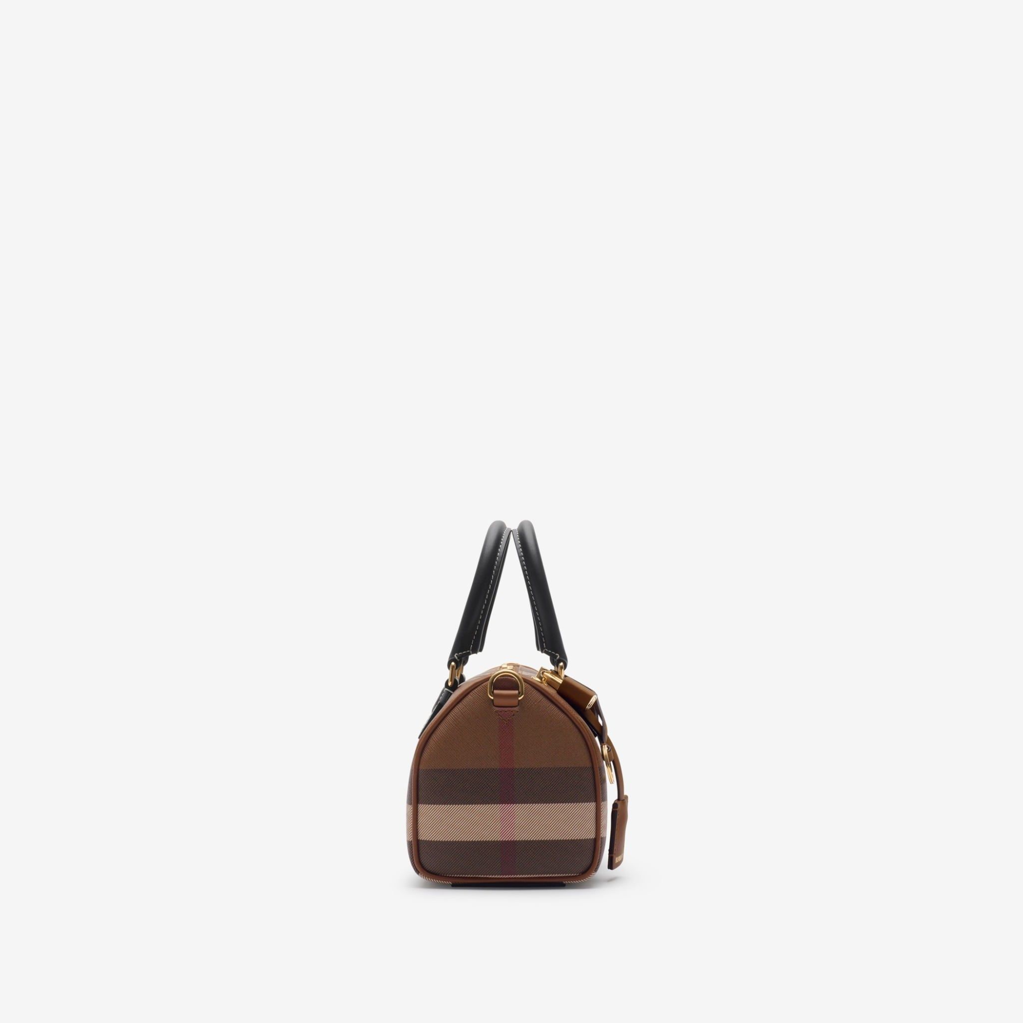  Túi Nữ Burberry Mini Check Bowling Bag 'Dark Brown' 