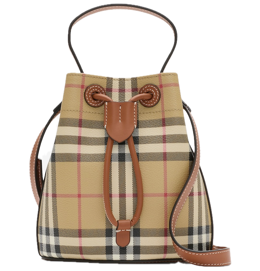  Túi Nữ Burberry Mini Check Bucket Bag 'Archive Beige' 