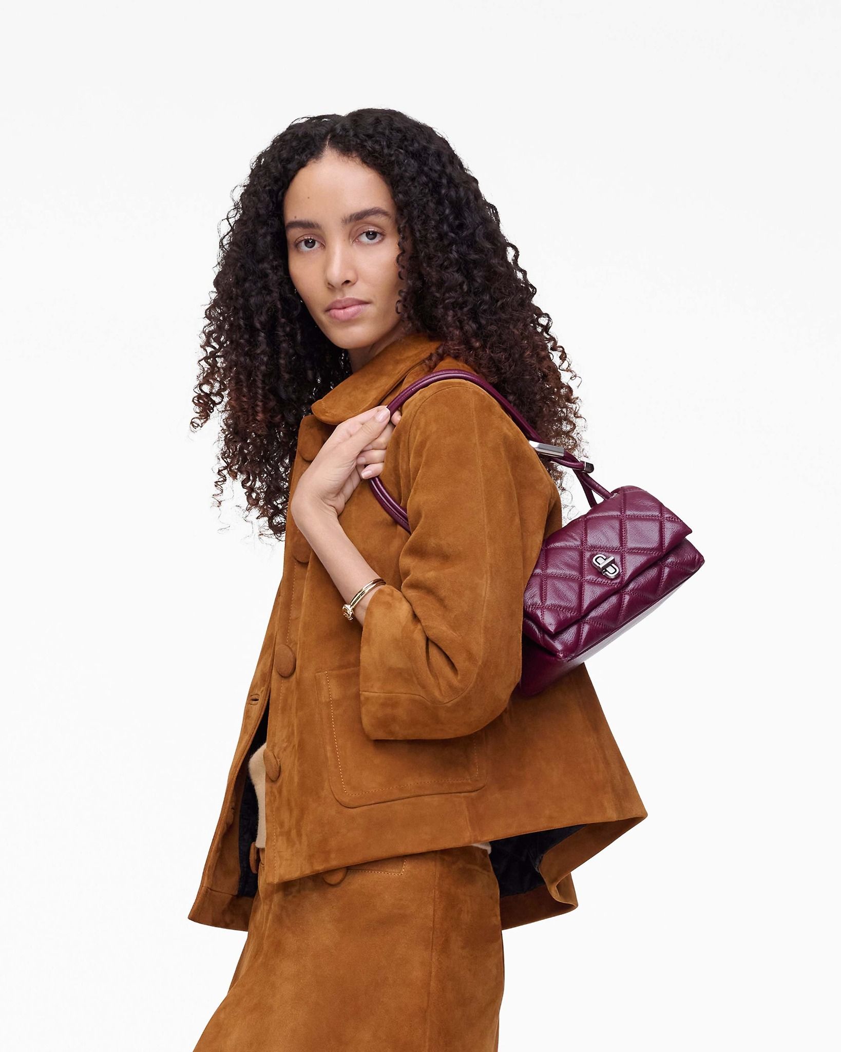  Túi Nữ Marc Jacobs Quilted Mini Dual 'Plum' 