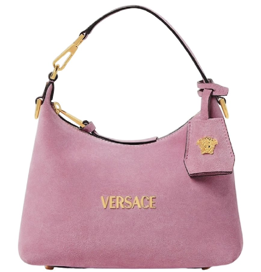 Túi Nữ Versace Tag Suede Hobo Bag 'Pink' 